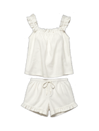 Ruffle Pyjama Set in White
